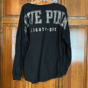 Victoria’s Secret PINK black with silver sequin lightweight long sleeve